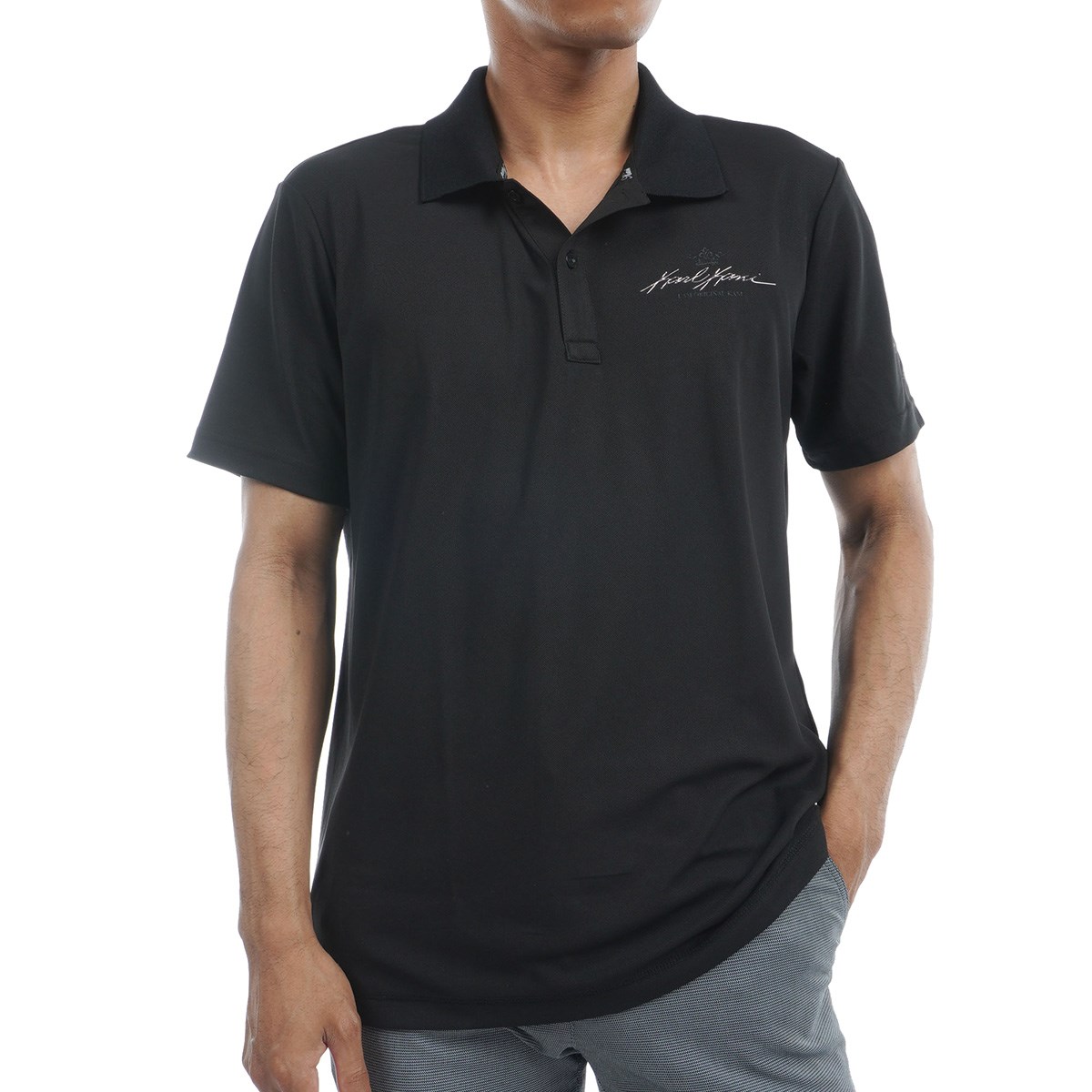 [�l�������܂���] �J�[���J�i�C�S���t KARL KANI GOLF UV�J�b�g �h���C�r�N�g���A�n�[�g ���^���V�[�g�����|���V���c �u���b�N 009 �����Y