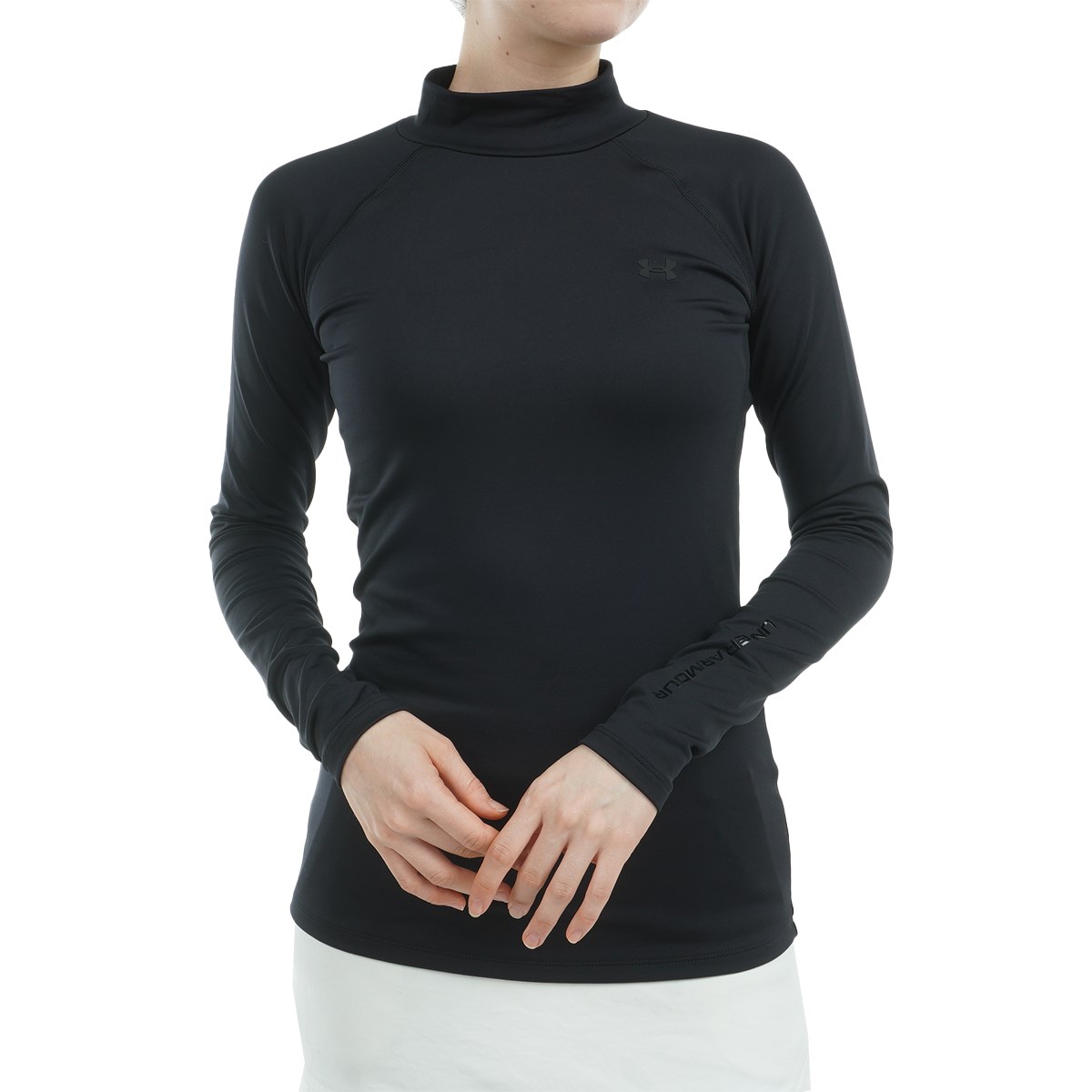 [�݌Ɍ���̂����������i] �A���_�[�A�[�}�[ Under Armour A �X�g���b�` �R�[���h�M�A �R���v���b�V���� ���b�N�l�b�N�����V���c Black�^Mod Gray 001 ���f�B�[�X