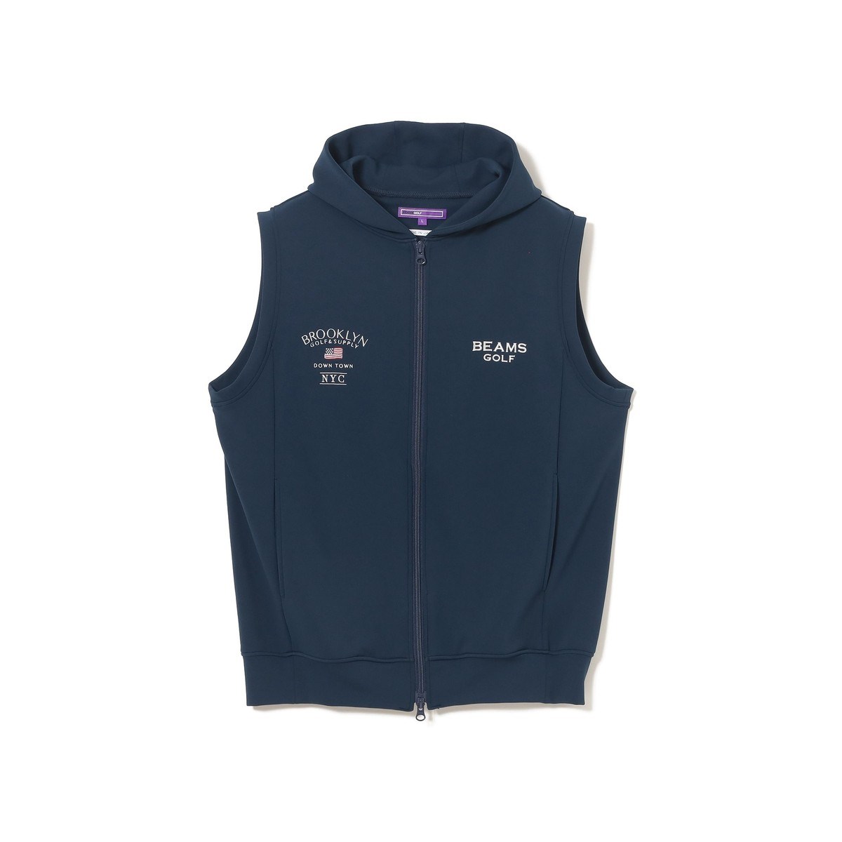 BEAMS GOLF BROOKLYN フード付きベスト ネイビー L BEAMS GOLF BROOKLYN フード付きベスト ネイビー L BEAMS GOLF