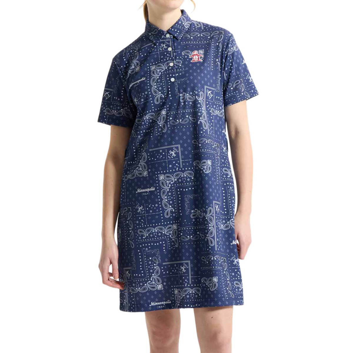 Munsingwear ゴルフワンピース ネイビー 総柄 ワンピース レディース マンシングウェア ゴルフウェア」の人気商品