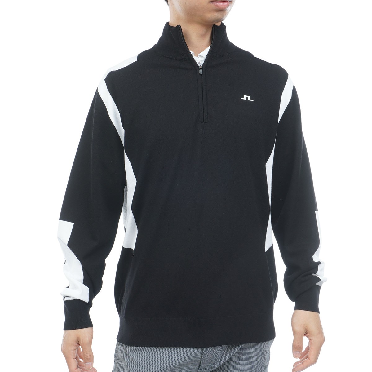 [2026�N�t�ă��f��] J.�����h�o�[�O J.LINDEBERG Kendrick Knitted �n�[�t�W�b�v �n�C�l�b�N�����Z�[�^�[ �u���b�N 019 �����Y
