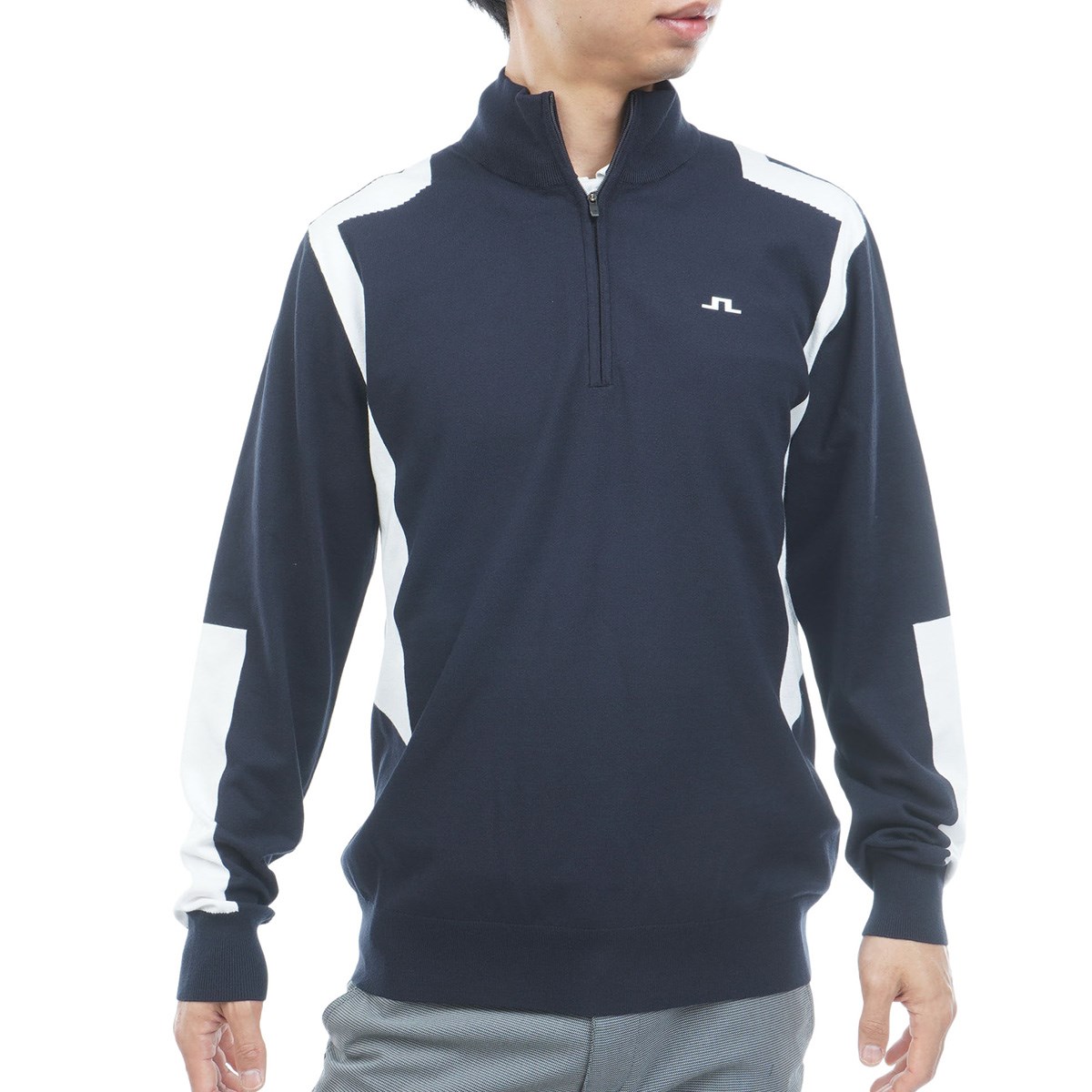 [2026�N�t�ă��f��] J.�����h�o�[�O J.LINDEBERG Kendrick Knitted �n�[�t�W�b�v �n�C�l�b�N�����Z�[�^�[ �l�C�r�[ 098 �����Y
