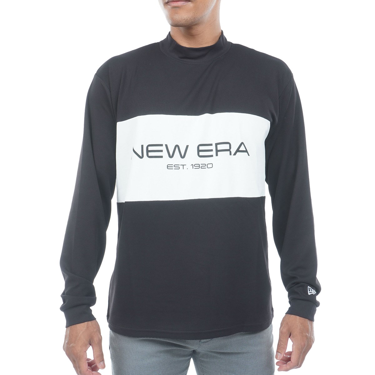 ゴルフ NEW ERA ニューエラ 総柄 センターロゴ モックネック シャツ
